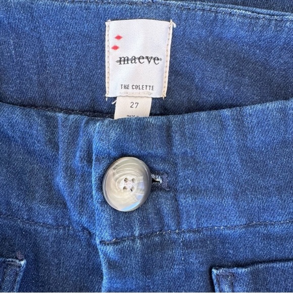 New Anthropologie The Colette Crop Wide-Leg Jeans Maeve Dark Blue 26 - Picture 6 of 10